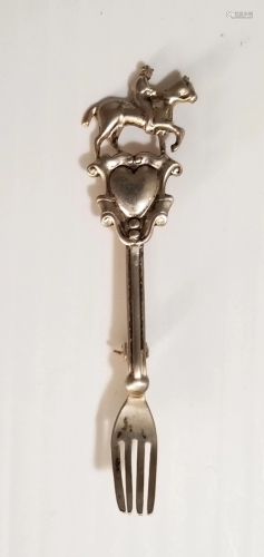 Nice Sterling Little Fork, Man & Horse Pin Brooch