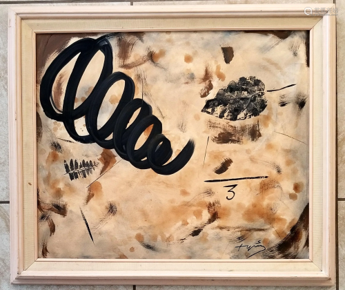 Antoni Tapies Oil Canvas