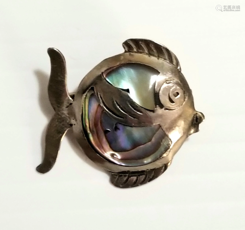 Vintage Taxco Mexico Fish Pin Brooch