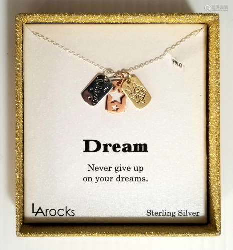 Nice LA Rocks 925 Sterling Pendants Necklace