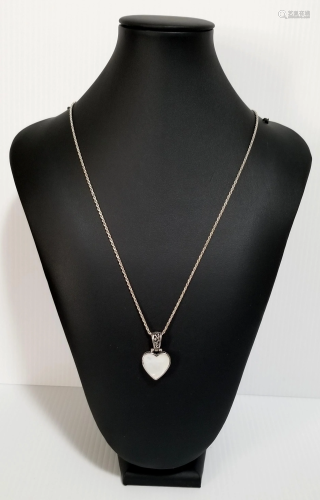 Nice 925 Italy PT Heart Pendant Necklace