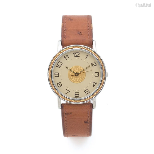 HERMES SELLIER MOYEN MODELE Montre bracelet en acier