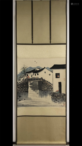 A Chinese Scroll Painting, Wu Guanzhong Mark