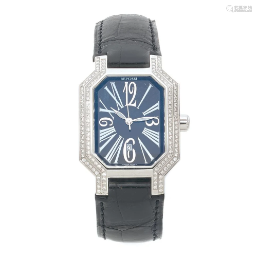 REPOSSI A stainless steel and diamond quartz wristwatch