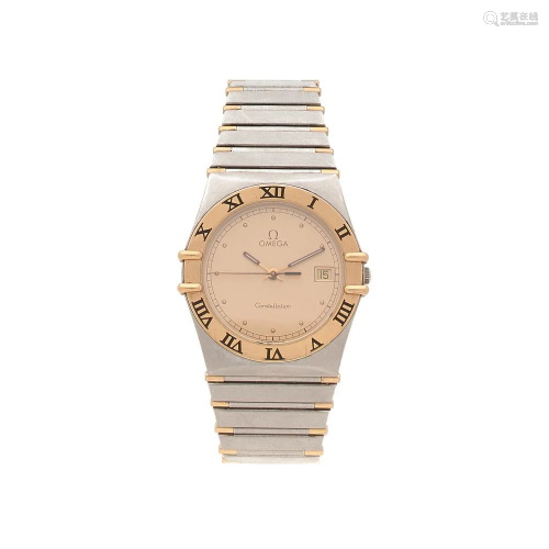 OMEGA CONSTELLATION A stainless steel and pink gold