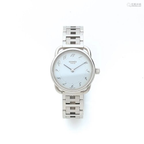 HERMES ARCEAU PM A stainless steel quartz wristwatch by