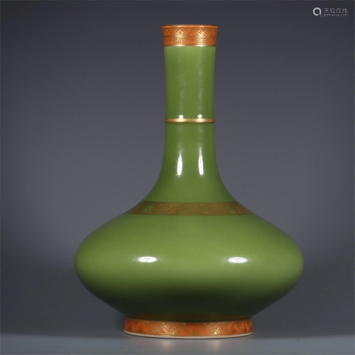 A Green Glazed Porcelain Vase