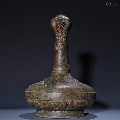 A Bronze Garlic-Mouth Vase