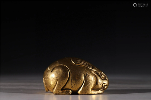 A Gilt Bronze Beast Shaped Decoration