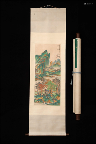 A Chinese Scroll Painting, Zhang Daqian Mark