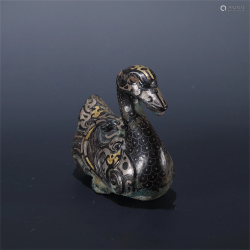 A Gilt Bronze Goose Shaped Decoration