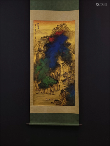 A Chinese Scroll Painting, Zhang Daqian Mark