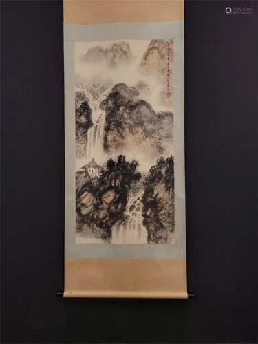 A Chinese Scroll Painting, Fu Baoshi Mark