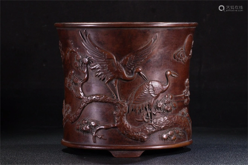 A Bronze Brush Pot