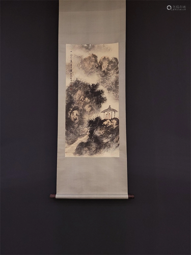 A Chinese Scroll Painting, Fu Baoshi Mark