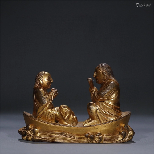 A Gilt Bronze Figure Patterned Ornament