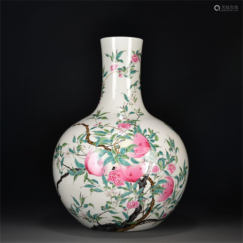 A Famille Rose Porcelain Globular Vase