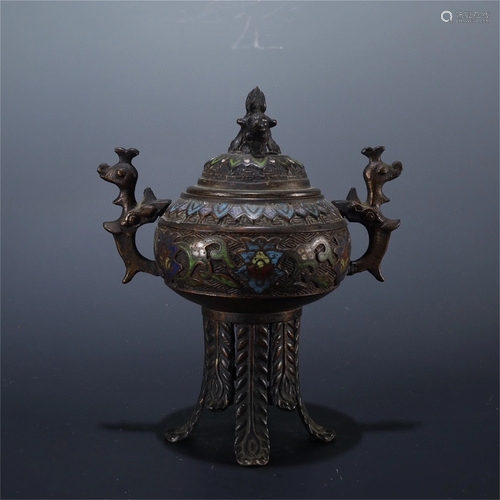 A Bronze Double Phoenix Ear Incense Burner