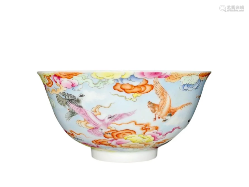 PAINTED 'PIGEON' BOWL