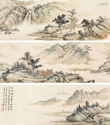 黄君璧（1898-1991） 波涛三万里 长卷 设色纸本