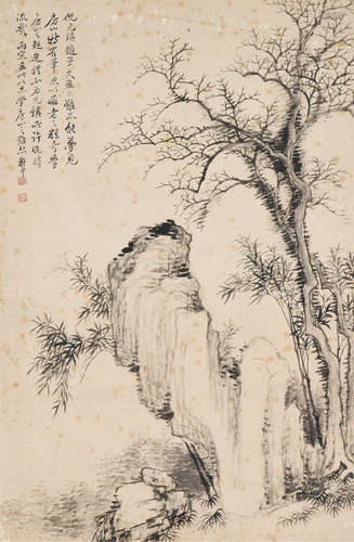 恽寿平（1633-1690） 枯木竹石图 镜心 水墨纸本