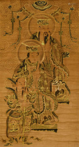 佚名 玉皇王母神像 立轴 设色纸本