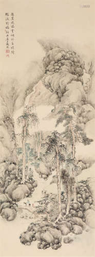 戴熙（1801-1860） 悬崖飞瀑 镜心 设色纸本