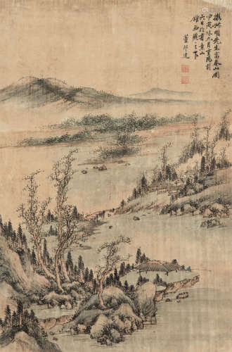 董邦达（1696-1769） 富春山图 立轴 设色绢本