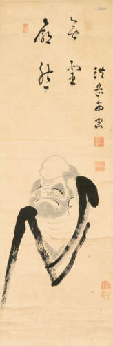 洪岳宗演（1858-1919） 达摩 立轴 水墨纸本
