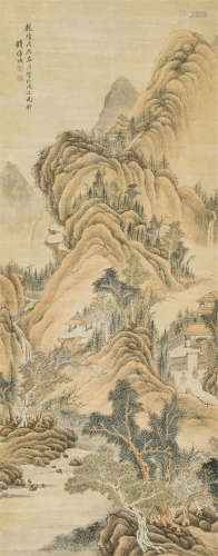 钱维城（1720-1772） 溪山访客 立轴 设色纸本