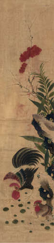 沈铨（1682-1760） 官上加官 立轴 设色绢本