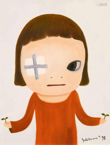 奈良美智（b.1959） 带绷带的女孩 油画