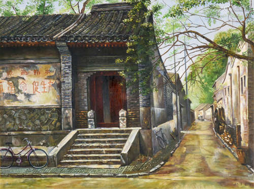 王昆 胡同 油画