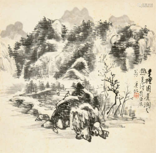 黄宾虹（1865-1955） 檀园苍涧 立轴 水墨纸本