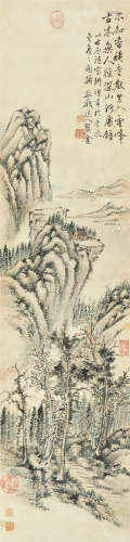 陈鸿寿（1768-1822） 云峰古寺 立轴 设色纸本