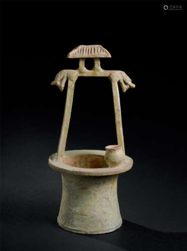 汉代（B.C.206～A.D.220） 绿釉井俑