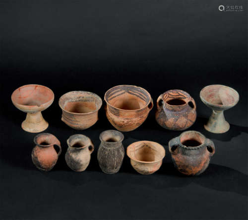 仰韶文化（约B.C.5000～3000） 彩陶罐 瓶 壶等 （十件一组）