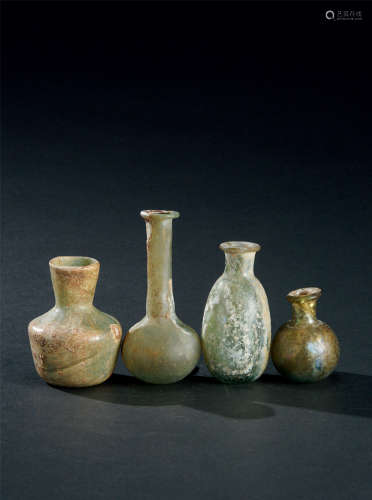 唐代（618～907） 各式料器小瓶 （四件一组）