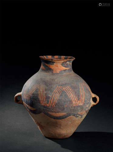 仰韶文化（约B.C.5000～3000） 彩陶双耳壶