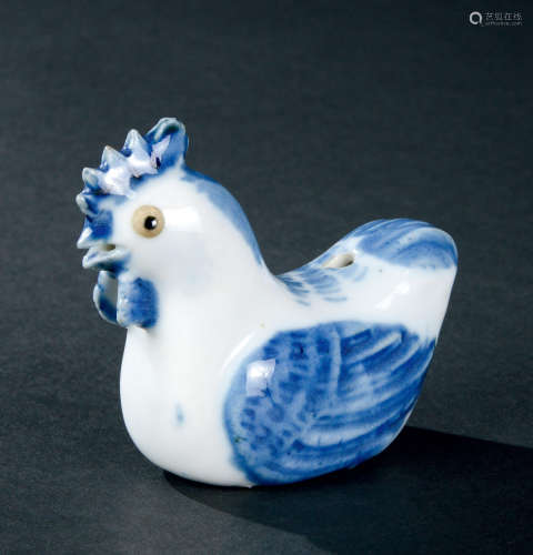 清代（1644～1911） 青花鸡形水滴