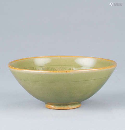 宋代（960～1279） 耀州窑海水三鱼纹碗