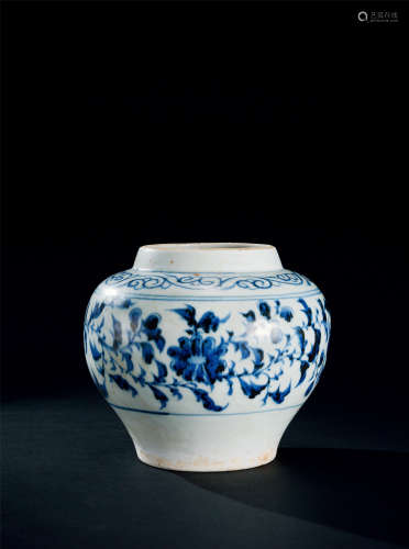 元代（1279～1368） 青花缠枝花卉纹罐