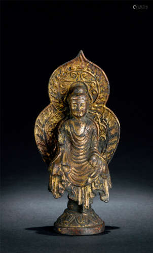 唐代（618～907） 铜鎏金佛座像