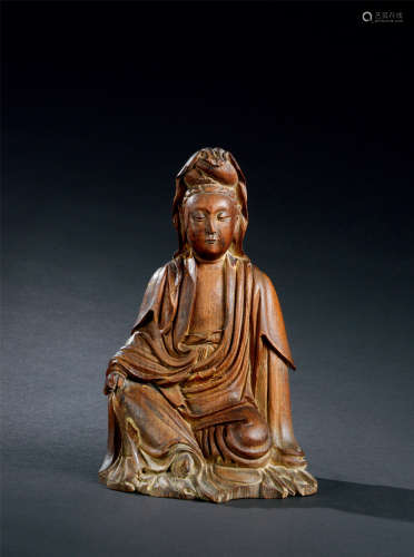 明代（1368～1644） 檀香木雕观音菩萨座像