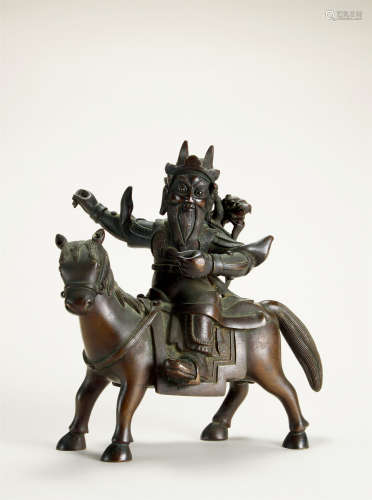 清代（1644～1911） 铜关公骑马像