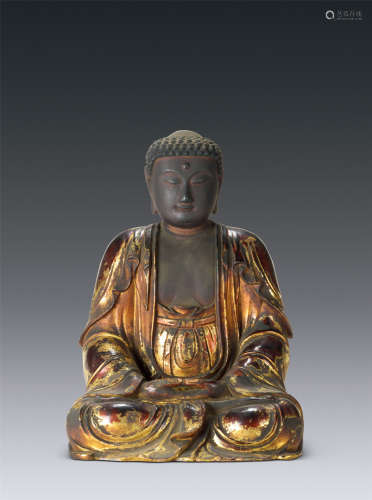 明代（1368～1644） 木漆金释迦牟尼佛座像