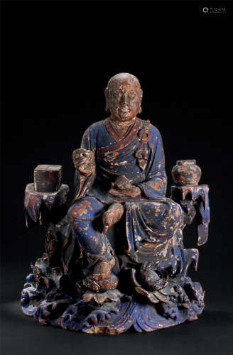 宋代～元代（960～1368） 大漆木雕罗汉座像