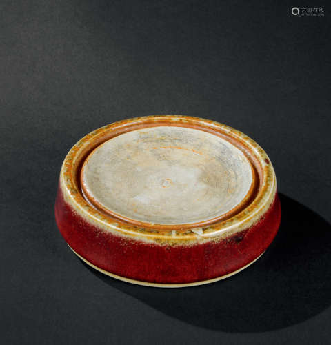 清代（1644～1911） 郎窑红釉圆砚