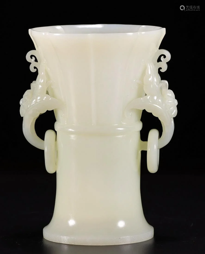 HETIAN JADE CARVED VASE