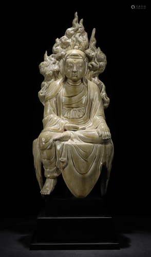 XIANGZHOU WARE BUDDHA SEATED STATUE